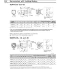 Sigma-7 SGM7G servo motor with holding brakes; front and side dimensional drawings.