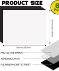Adhesive Magnetic Sheets 8.5x11 Letter Size Pack Of 8 Self Stick Magnet Sheets with protective paper and adhesive layer diagram
