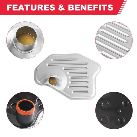 Beefed Up Transmission Filter With Gasket Kits Fits Ford Expedition F150 Mustang And Explorer For 4R70W 4R75W 4R75E FT105 58955 closeup