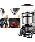Bean To Cup Coffee Maker For Home And Office Automatic Drip Machine That Delivers Fresh Brew For Five Cups Stainless Steel Kitchen Workhorse Easy To Use Perfect For Busy Mornings