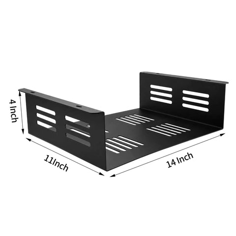 Under Desk PC Mount Rack Built Legit Tough For Small Form Factor Computers And Gaming Rigs Featuring Beefy Heavy Duty Steel Frame, 14x11x4 inches