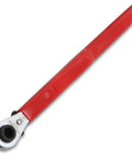 Long Reach Battery Terminal Wrench Ratcheting Nine Point Five Inch Alloy Steel Double Sided with red handle and socket end