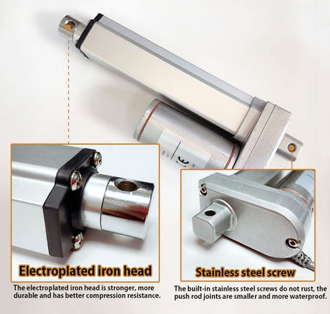 Heavy Duty 12V Linear Actuator Push Rod Motor For Auto Gates And Windows Electric Cylinder with electroplated iron head