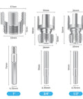 3 Piece PVC Pipe Threader Set For Water Lines - 1/2 Inch, 3/4 Inch, And 1 Inch Dual Function Internal External Threading Tool dimensions