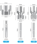 Drill Powered Pipe Threader Kit for NPT Threads on PVC And Plastic Pipes for 1/2, 3/4, 1 inch sizes with threading components shown.