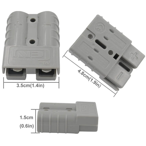 Dimensions of Heavy Duty MC-4 to 50A/600V Anderson Solar Panel Connector Cable With 10 AWG Tinned Copper Wire, Charge Extension