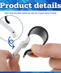 Close-up of black and white Car Visor Clip Set With Silicone Non Slip Pad showing flexibility and grip enhancement.