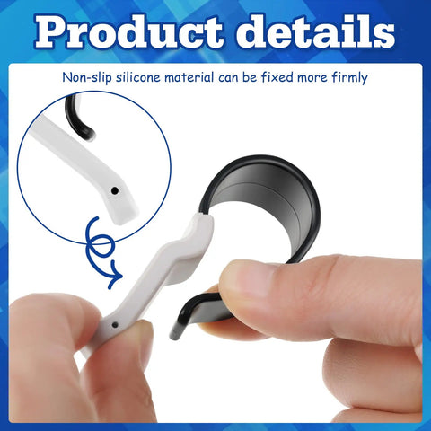 Close-up of black and white Car Visor Clip Set With Silicone Non Slip Pad showing flexibility and grip enhancement.