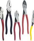 Pro Grade Dipped Plier Kit With Diagonal Cutting Needle Nose Side Cutting High Leverage Linesman Pliers Cutter And Crimper