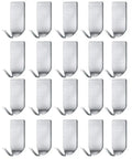 Ultra Strong Stainless Steel Adhesive Hooks For Wall Mounting Holds Hats Caps Keys And Kitchen Utensils Up To 5 Lb Waterproof Wall Rack Hooks 20 Pack