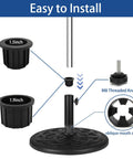 Diagram showing 1.5 inch and 1.9 inch ring inserts from the 8 Piece Umbrella Base Hole Ring Plug Covers And Caps Set For Patio Stand Replacement Parts