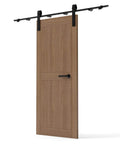 6.6ft Sliding Barn Door Hardware Kit With Heavy Duty Steel Rollers And Flat Tracks, Supports Up To 220 Lbs, Installed View