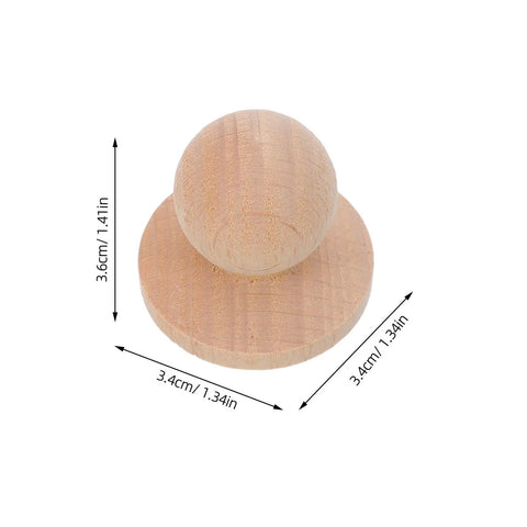 Top Shelf Unfinished Wood Drawer Pulls Ten Pack Round Mushroom Cabinet Knobs For Dresser Kitchen Cupboard Sturdy Base Heavy Duty Furniture Handles No Fuss Setup with size dimensions 3.6cm x 3.4cm.
