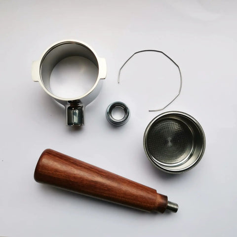 51mm Bottomless Portafilter With Two Ears For Stilosa EC260 ECP3420 Pro Grade Espresso Tool Stainless Steel Basket And Wood Handle