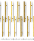 12 Pack 8 Inch Gold Cabinet Pulls With 5 Inch Center Holes Stainless Steel Modern Brushed Finish for Kitchen Cabinets and Wardrobes