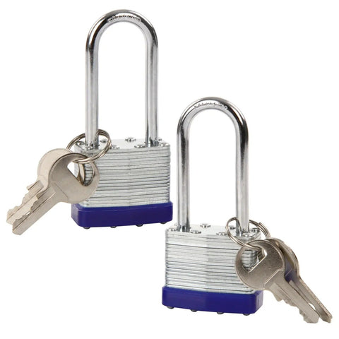 Heavy Duty Keyed Alike Padlocks With Extra Long Shackle And Laminated Steel Body Sick Durability For Gym Lockers Warehouse Sheds And Gate Hasps Keep Your Gear Locked Away Secure With Smooth Operation Set Of Four
