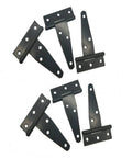 Six Pack Galvanized T Hinges Slotted Triangular Door Hinges 7.9 Inch Heavy Duty Rustproof Iron Construction Replacement