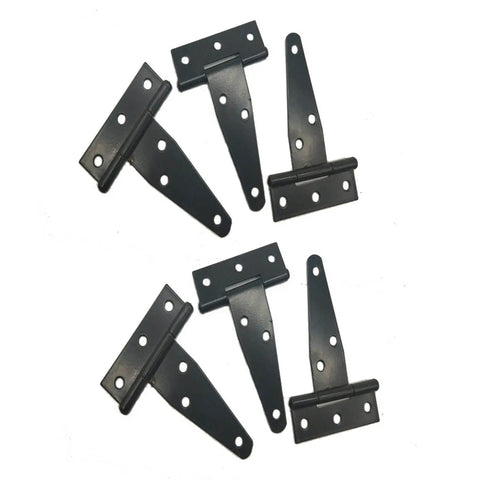 Six Pack Galvanized T Hinges Slotted Triangular Door Hinges 7.9 Inch Heavy Duty Rustproof Iron Construction Replacement