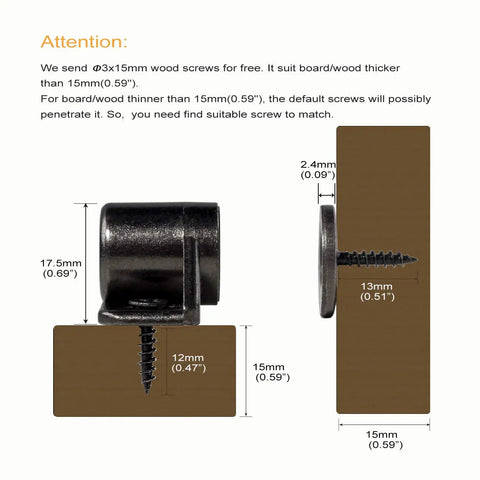 8 Pack Magnetic Cabinet Door Catch With Neodymium Magnet Cabinet Latch Magnetic Closure Hardware For Kitchen Cupboard And Closet Doors In Black Tone Gun Metal Finish No Fuss Easy Install, showing dimensions and screw details.