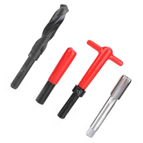 Pro Grade Ten Piece M18x1.5 Thread Repair Kit Stainless Steel Coil Insert System tools including drill and wrench