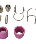 Premium 26 Piece Plasma Cutter Consumables Kit For Lotos Ltp5000d with copper alloy nozzles, electrodes, ceramic parts, and tips.