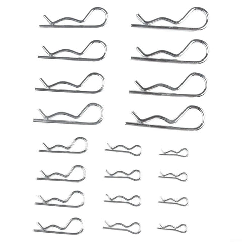 100 Piece R Cotter Pin Assortment Kit With Galvanized Carbon Steel Mechanical Hitch Pins in varying sizes displayed in a grid