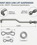Front Deck Lift Link Suspension Kit For Husqvarna Craftsman Poulan Lawn Mowers With 42 And 46 Inch Decks Includes Hardware Kit No Fuss Install All In One Repair Bundle Replaces 195270 And 532195270 532195264, diagram with ball and link ends