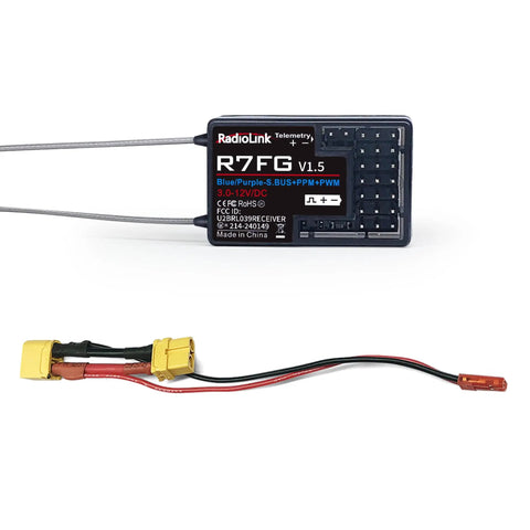R7FG 7 Channel RC Gyro Receiver With Long Range FHSS Telemetry Water Splash Proof Built For Crawler Drifting Cars And Boats