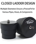 Wzyblixo turbo leak tester kit: black circular tester unit with front-facing port and matching cylindrical adapter.