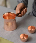 Copper Teapot With Wooden Handle Dope Hammered Turkish Coffee Pot Multipurpose Kettle For Tea Coffee Maple Syrup Heating