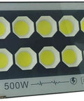 JUDYSSY Led Floodlight Led Outdoor Floodlight, 500W model showcasing multiple yellow LED bulbs on a waterproof design.