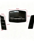 High Performance 3D Aerodynamic Hood Vent Cover For Tesla Cybertruck Sports three-piece design showing sizes and glossy black finish.
