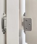 Soft Close Overlay Cabinet Hinges One Half Inch Overlay Semi Concealed Hinges For Kitchen And Bathroom Cabinets Matte Black Finish Fifty Pack With Cupboard Screws Flush Mount Durable Self Closing Hardware