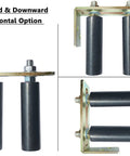 Universal Heavy Duty Slide Gate Guide Roller 6 Inch Black Rear Post Bracket With Adjustable Dual Nylon Rollers