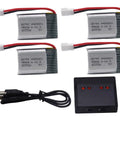 4 Pack 3.7V 250mAh LiPo Battery Set With MX2.0 Plug And 4 Port USB Charge Board for small RC aircraft quadcopter drones