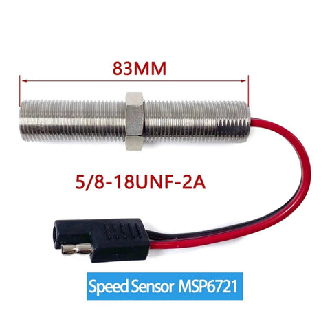 Speed Sensor Magnetic Pickup MPU For Generators And Industrial Machinery Replacement Part With Anti Vibration And Anti Interference Performance Ideal Spare For Power Units Diesel Engines Portable Gen Sets And Rotational Equipment, 83mm, 5/8-18UNF-2A threaded metal sensor with wire lead