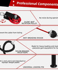 Lat Pulldown Cable System For Home Gym with silent 360-degree rotation pulley and nylon braided tricep rope