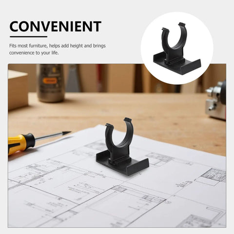 Heavy Duty Adjustable Plinth Leg Clips 12 Pack No Sweat Cabinet Leveler Hardware For Kitchen Cabinets Tables And Chairs Smooth Furniture Foot on blueprint with screwdriver.