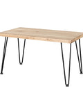 Wooden table with 12 Inch Hairpin Table Legs Set Of 4 With Black Floor Protectors, DIY Modern Desk And Outdoor Table Legs, Heavy Duty Metal Legs.