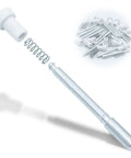14 Pack Aluminum Window Screen Plunger Latches With Cap Pins And Springs, showing a pin with spring and cap for secure window installation.