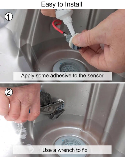 Installing Temperature Sensor Replacement 6600 167 For Spa And Hot Tub With Gold Plated Contacts and O Ring using wrench