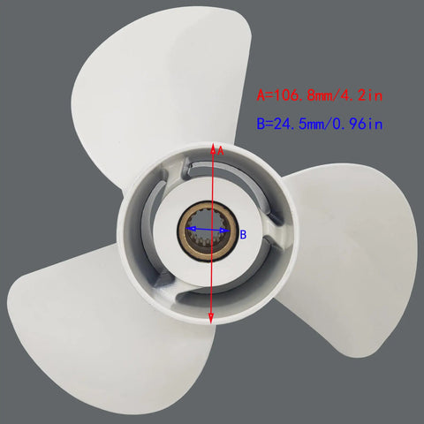 Aluminum Boat Propeller With Three Blades 13.25 Inch Diameter X 17K Pitch Right Hand RH For 60-130HP Outboard Engines Replaces OEM 6E5 45945 01 EL 15-Spline