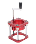 Router Lift Base For Woodworking Tables Pro Grade Aluminum Alloy And Stainless Steel 4 Jaw Clamp No Sweat Install Heavy Duty Lifting System Fits 64 To 65mm Routers And Edge Trimmers red router lift base with hand crank