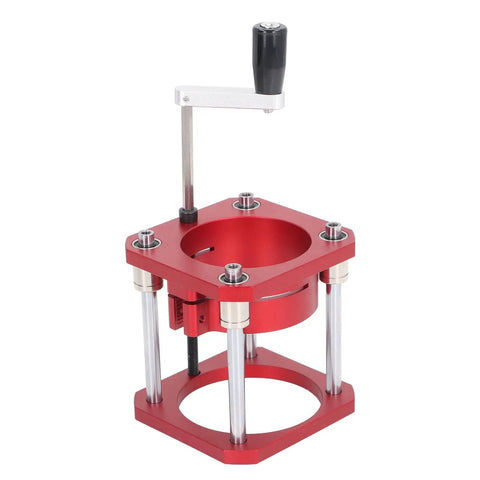 Router Lift Base For Woodworking Tables Pro Grade Aluminum Alloy And Stainless Steel 4 Jaw Clamp No Sweat Install Heavy Duty Lifting System Fits 64 To 65mm Routers And Edge Trimmers red router lift base with hand crank