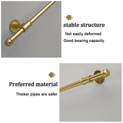 Heavy Duty Gold Wall Mount Staircase Handrail Kit No Sweat Setup Wrought Iron Banister showing stable structure and preferred material.