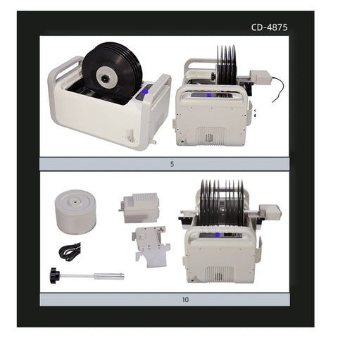 Heavy Duty Ultrasonic Cleaner With 410W Power And 7.5L Tank image showing cleaner with vinyl records and included accessories.