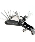 16 In 1 Motorcycle And Bicycle Repair Tool Kit with open multi-function hex wrenches and screwdrivers.