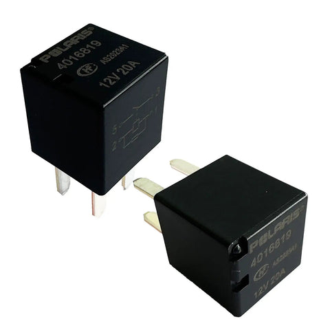 Two Pack 4016819 12V DC 20A Ultra Micro ISO Automotive Relay 4 Pin High Current, ideal for car lighting and electrical systems