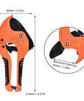 Manganese Steel Pipe Cutter With 42mm Opening, orange and black design, 3.74in width, 8.27in length, heavy duty hand tool