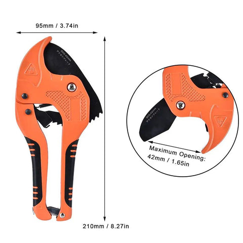 Heavy Duty 42mm Opening Manganese Steel Pipe Cutter For PVC PPR Gas Lines 210mm Length Sharp Blades For Clean Burr Free Cuts